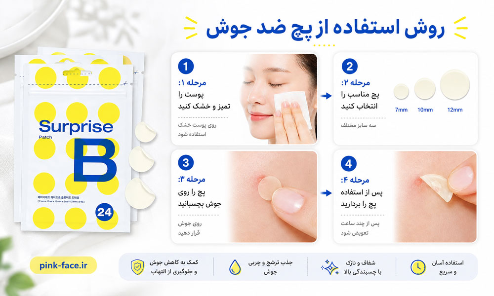 روش استفاده از پچ ضدجوش تیام روی جوش صورت