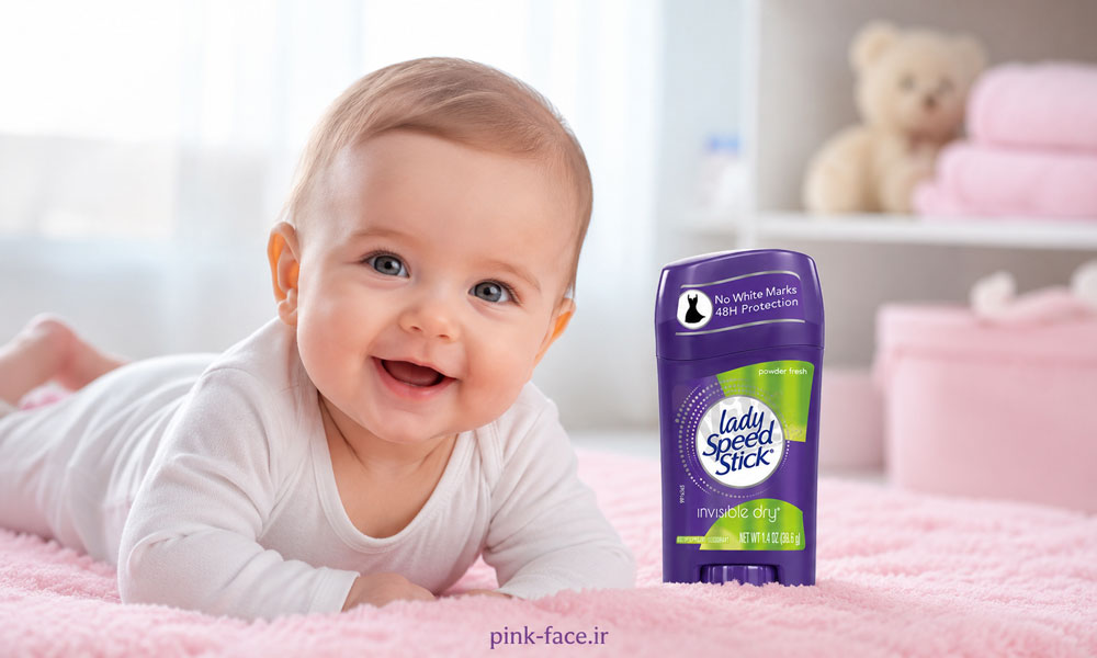 مام استیکی لیدی اسپید رایحه پودر بچه اصل آمریکا مدل Invisible Dry