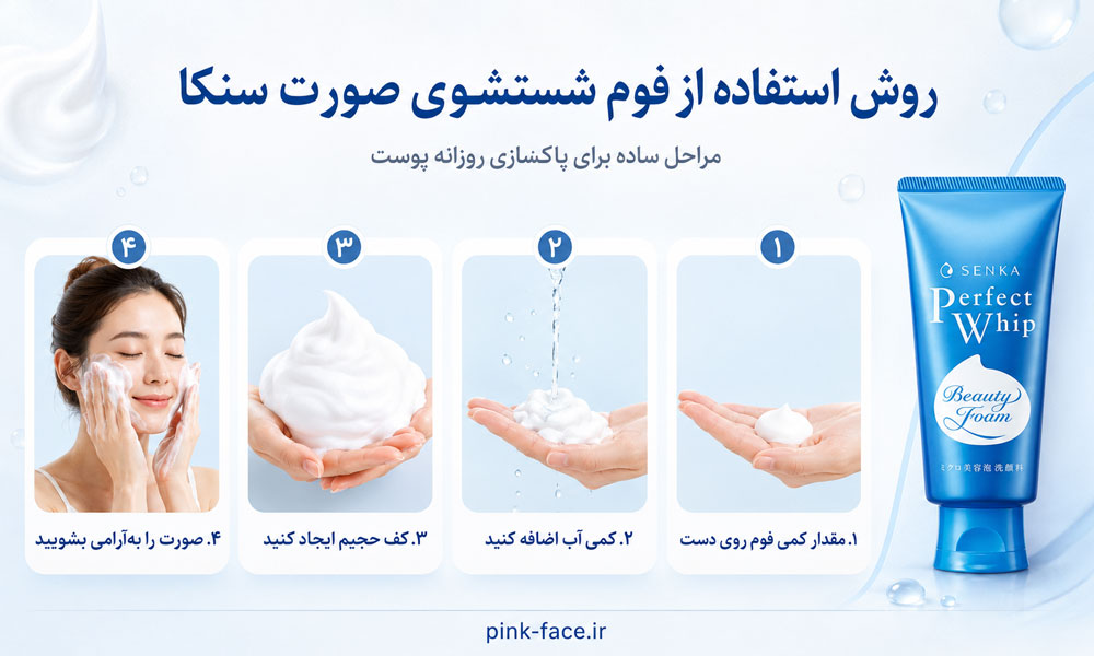 روش استفاده از فوم شستشوی صورت سنکا پرفکت ویپ و نحوه کف سازی صحیح
