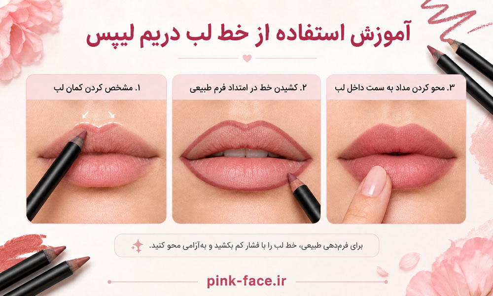 نحوه استفاده از مداد لب گلدن رز دریم برای فرم‌دهی لب