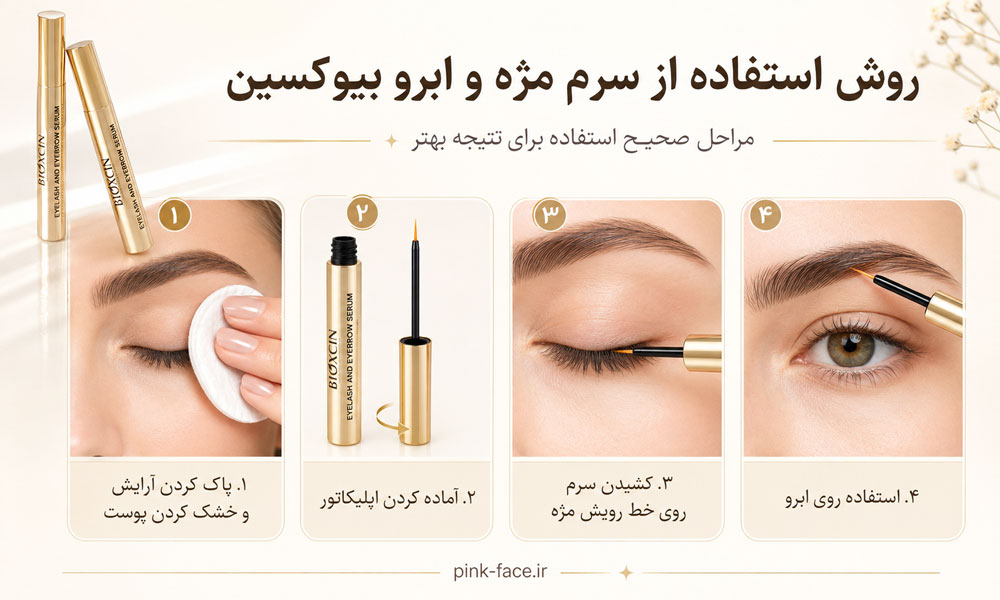 روش استفاده از سرم تقویت مژه و ابرو بیوکسین