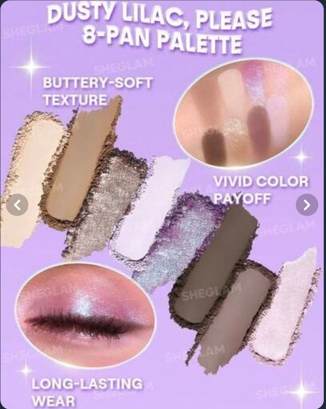 پالت سایه ۸ رنگ لایلک شیگلم مدل Dusty Lilac, Please