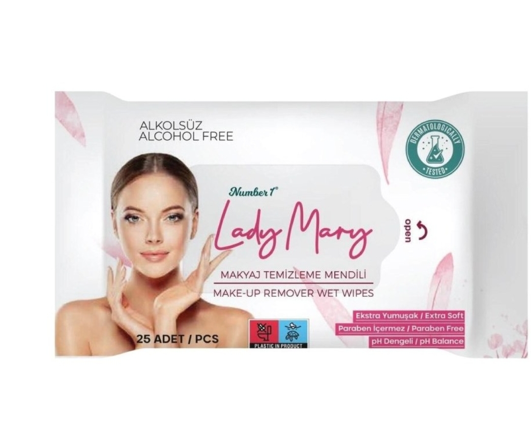 دستمال مرطوب پاک کننده ی آرایش Lady Mary